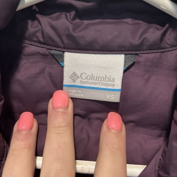 Columbia Women’s Puffer Jacket Extra Small Purple Warm Layering Zip Pockets - Picture 5 of 16